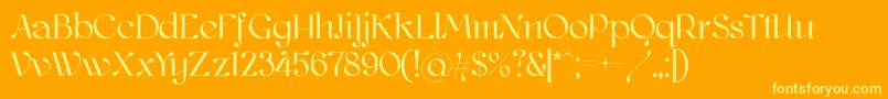 Kawoszeh-fontti – keltaiset fontit oranssilla taustalla