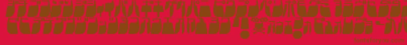 Frigkatl Font – Brown Fonts on Red Background