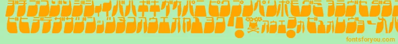Frigkatl-fontti – oranssit fontit vihreällä taustalla
