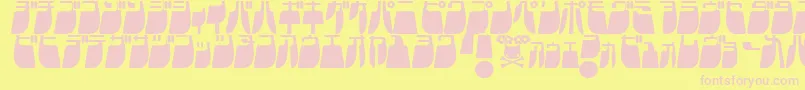 Czcionka Frigkatl – różowe czcionki na żółtym tle