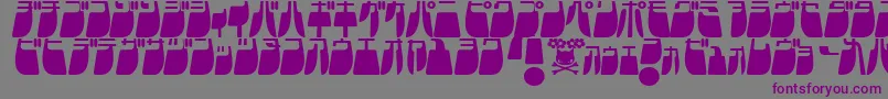 フォントFrigkatl – 紫色のフォント、灰色の背景