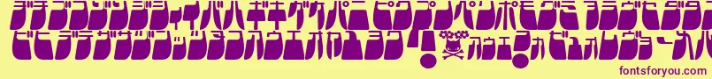 Frigkatl Font – Purple Fonts on Yellow Background