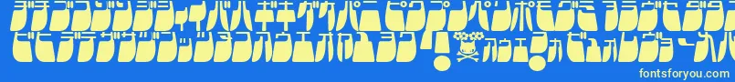 Frigkatl Font – Yellow Fonts on Blue Background