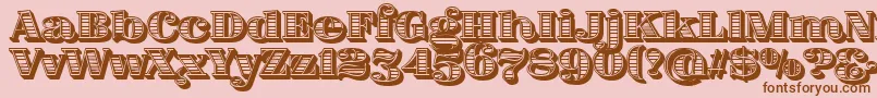 FatFlamingo5WoodcutInner Font – Brown Fonts on Pink Background