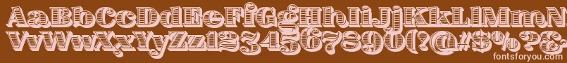 Подробнее о шрифте FatFlamingo5WoodcutInner Шрифт FatFlamingo5WoodcutInner – розовые шрифты на коричневом фоне