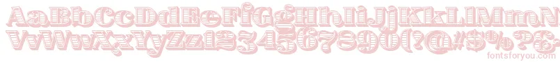フォントFatFlamingo5WoodcutInner – ピンクのフォント
