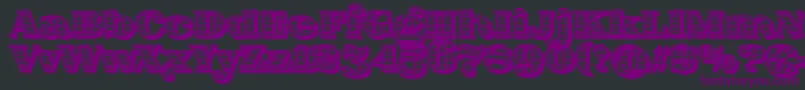 FatFlamingo5WoodcutInner Font – Purple Fonts on Black Background