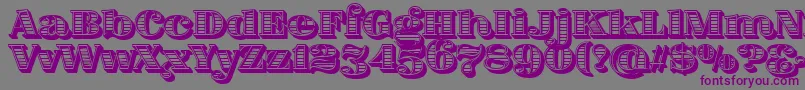 FatFlamingo5WoodcutInner Font – Purple Fonts on Gray Background
