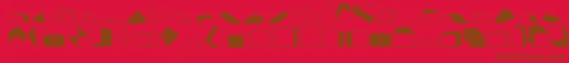 Shapestwo-Schriftart – Braune Schriften auf rotem Hintergrund