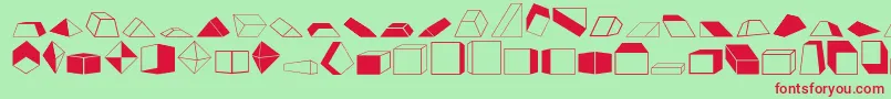 Shapestwo-Schriftart – Rote Schriften auf grünem Hintergrund