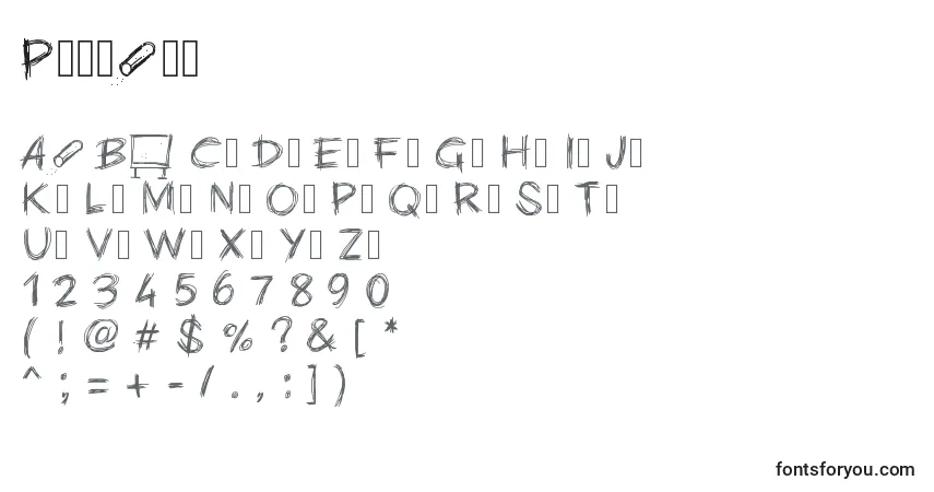 Schriftart Pwchalk – Alphabet, Zahlen, spezielle Symbole