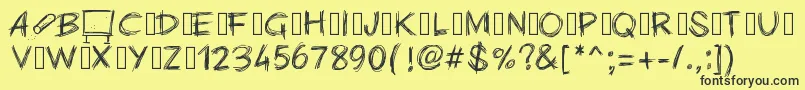 Pwchalk Font – Black Fonts on Yellow Background