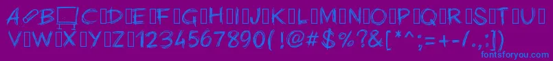 Fonte Pwchalk – fontes azuis em um fundo violeta