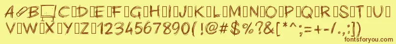 Pwchalk Font – Brown Fonts on Yellow Background