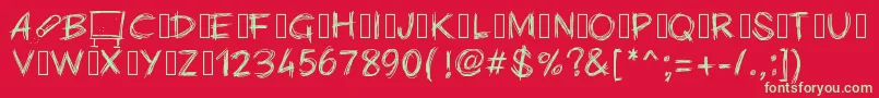 Pwchalk Font – Green Fonts on Red Background