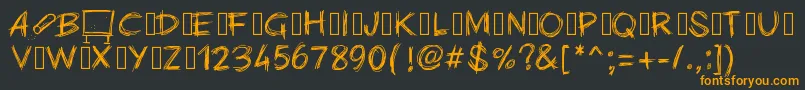 Pwchalk Font – Orange Fonts on Black Background