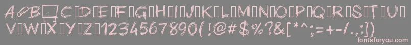 フォントPwchalk – 灰色の背景にピンクのフォント