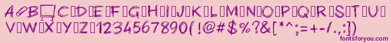 fuente Pwchalk – Fuentes Moradas Sobre Fondo Rosa