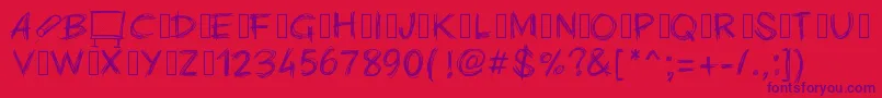 Pwchalk Font – Purple Fonts on Red Background