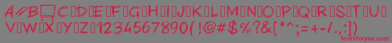 Pwchalk Font – Red Fonts on Gray Background