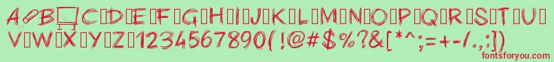 Pwchalk Font – Red Fonts on Green Background