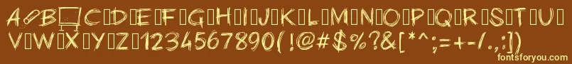 Pwchalk Font – Yellow Fonts on Brown Background