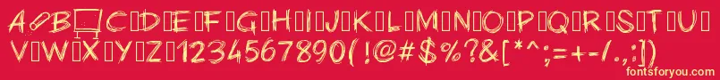 Pwchalk Font – Yellow Fonts on Red Background