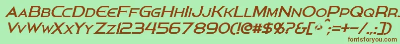 PersisItalic Font – Brown Fonts on Green Background