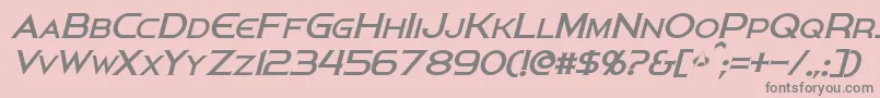 フォントPersisItalic – ピンクの背景に灰色の文字