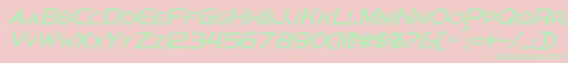 PersisItalic Font – Green Fonts on Pink Background