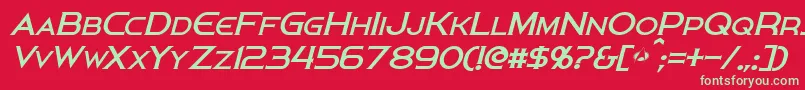 PersisItalic Font – Green Fonts on Red Background