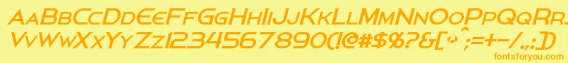 PersisItalic Font – Orange Fonts on Yellow Background