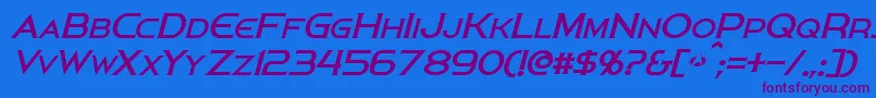 PersisItalic Font – Purple Fonts on Blue Background