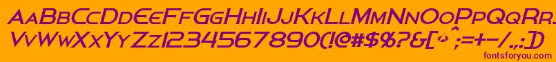 PersisItalic-Schriftart – Violette Schriften auf orangefarbenem Hintergrund