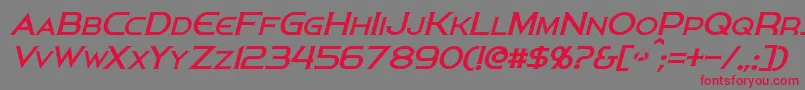 PersisItalic-Schriftart – Rote Schriften auf grauem Hintergrund