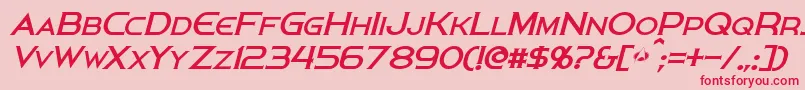 PersisItalic Font – Red Fonts on Pink Background
