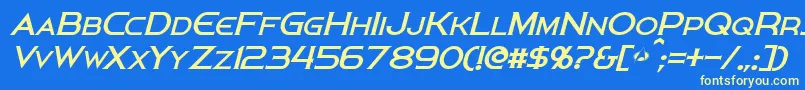 PersisItalic Font – Yellow Fonts on Blue Background