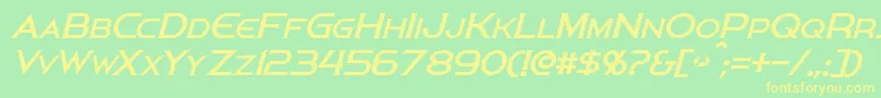 PersisItalic Font – Yellow Fonts on Green Background
