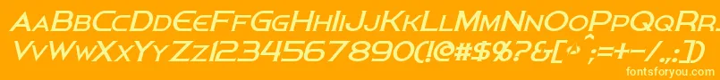 Шрифт PersisItalic – жёлтые шрифты на оранжевом фоне