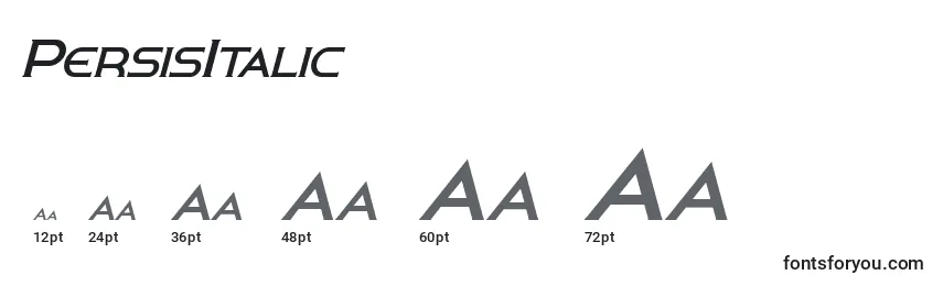 PersisItalic Font Sizes