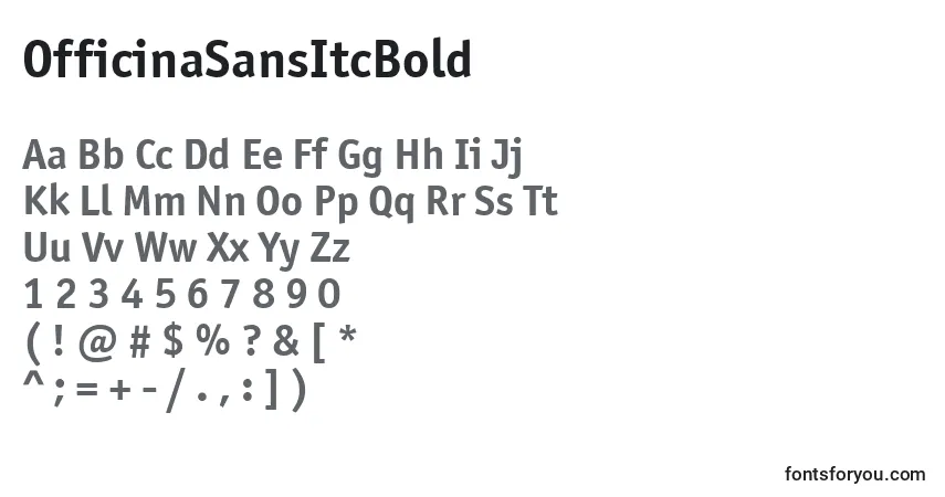 Czcionka OfficinaSansItcBold – alfabet, cyfry, specjalne znaki