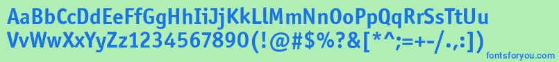 OfficinaSansItcBold Font – Blue Fonts on Green Background