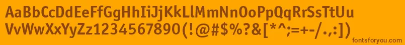 OfficinaSansItcBold Font – Brown Fonts on Orange Background