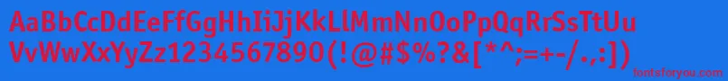 OfficinaSansItcBold Font – Red Fonts on Blue Background