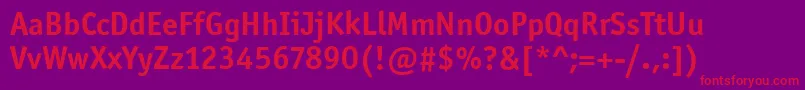 OfficinaSansItcBold Font – Red Fonts on Purple Background
