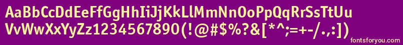 OfficinaSansItcBold Font – Yellow Fonts on Purple Background