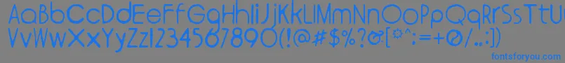 フォントYmpyroity – 灰色の背景に青い文字