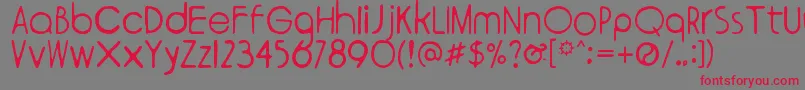 Ympyroity-Schriftart – Rote Schriften auf grauem Hintergrund