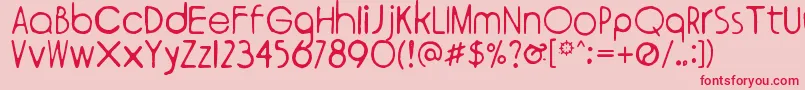 フォントYmpyroity – ピンクの背景に赤い文字