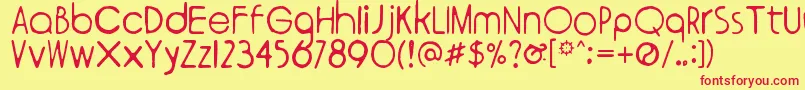 Ympyroity Font – Red Fonts on Yellow Background